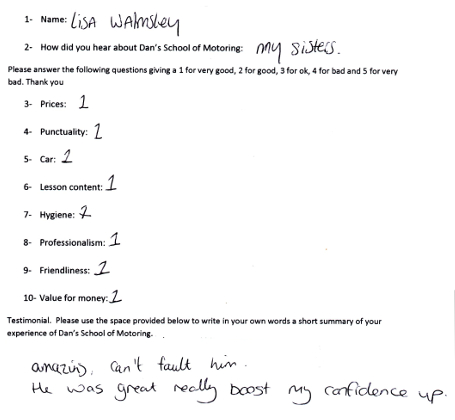 Lisa's Review: amazing, can't fault him. He was great, really boost my confidence up